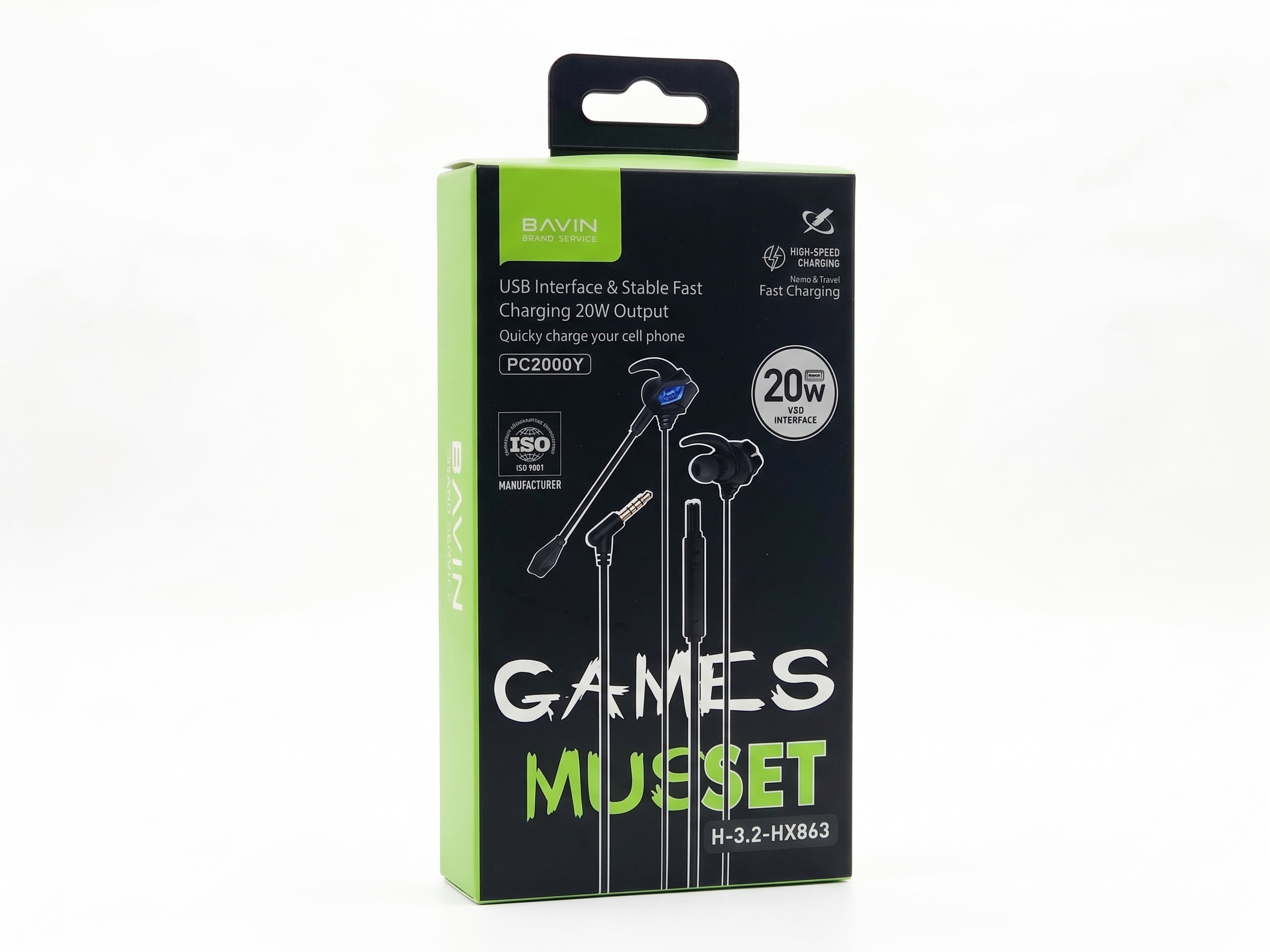 BAVIN HX863 Musset In-Ear Gaming Earphones with Detachable Boom Mic